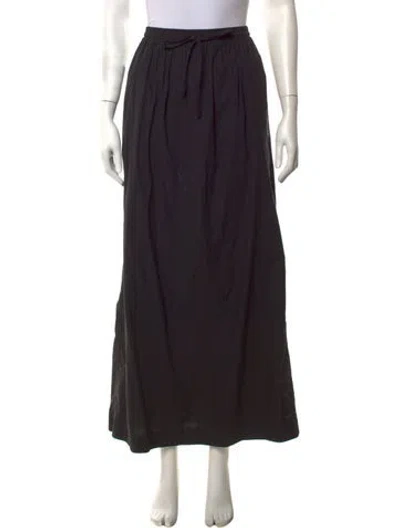 Pre-owned Matteau Pleated Accents Long Skirt In Black