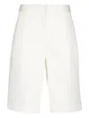 Matteau Pleated Organic Cotton-blend Twill Shorts In White