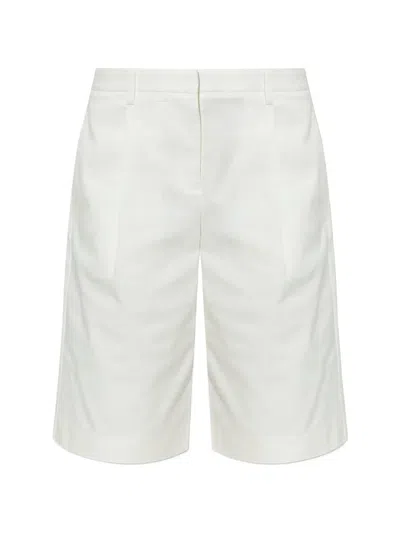 Matteau Pleated Organic Cotton-blend Twill Shorts In White