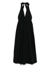 Matteau Plunge Halterneck Midi Dress In Black