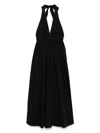 Matteau Plunge Halterneck Midi Dress In Black