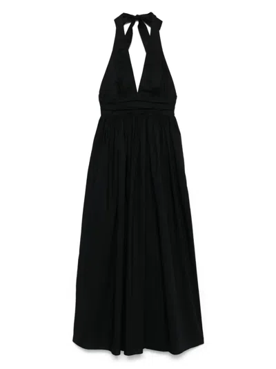 Matteau Plunge Halterneck Midi Dress In Black