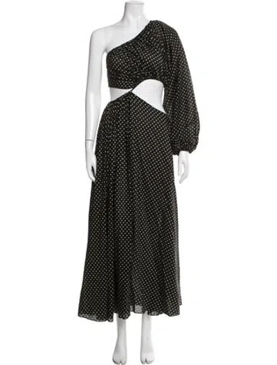 Pre-owned Matteau Polka Dot Print Long Dress In Black