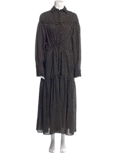 Pre-owned Matteau Polka Dot Print Long Dress In Blue