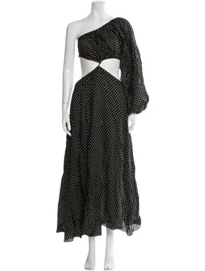 Pre-owned Matteau Polka Dot Print Long Dress W/ Tags In Black