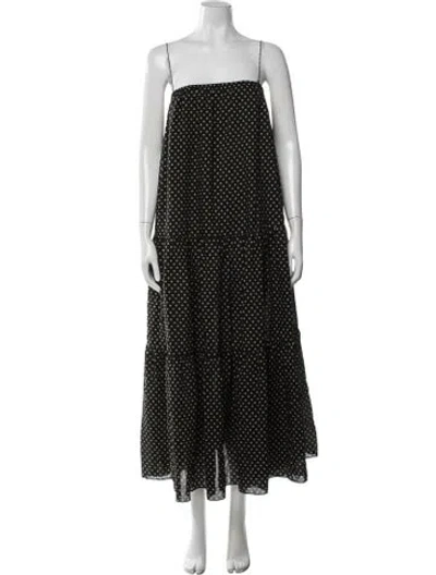 Pre-owned Matteau Polka Dot Print Long Dress W/ Tags In Black