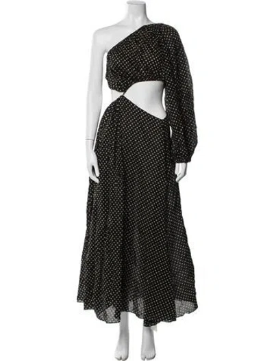 Pre-owned Matteau Polka Dot Print Long Dress W/ Tags In Black