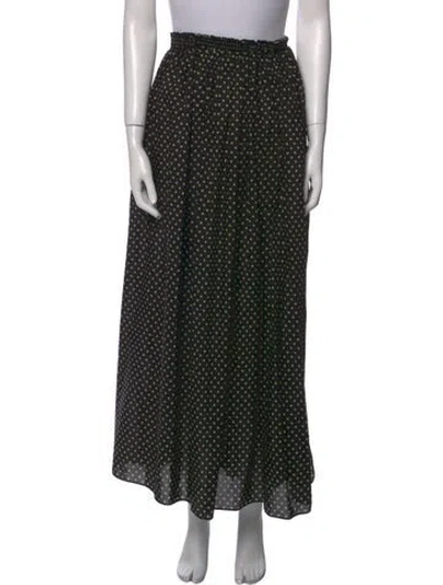 Pre-owned Matteau Polka Dot Print Midi Length Skirt In Black