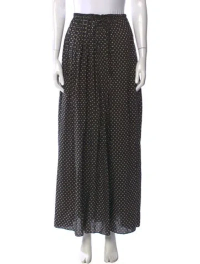 Pre-owned Matteau Polka Dot Print Midi Length Skirt In Black