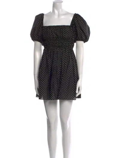 Pre-owned Matteau Polka Dot Print Mini Dress In Black