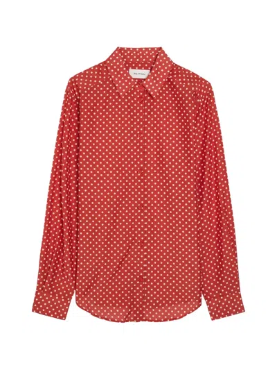 Matteau Polka Dots Organic Cotton Blend Shirt In Red
