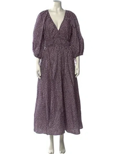 Pre-owned Matteau Printed Long Dress In Multi