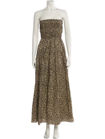 Pre-owned Matteau Printed Long Dress In Neutral