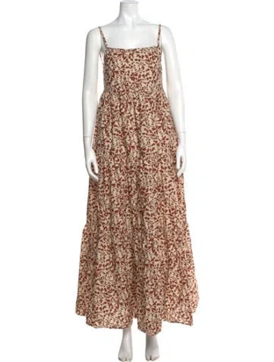 Pre-owned Matteau Printed Long Dress In Neutral