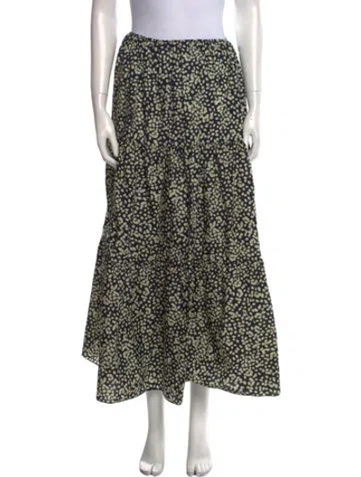 Pre-owned Matteau Printed Midi Length Skirt W/ Tags In Yellow