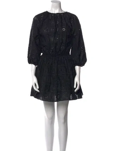 Pre-owned Matteau Printed Mini Dress In Black