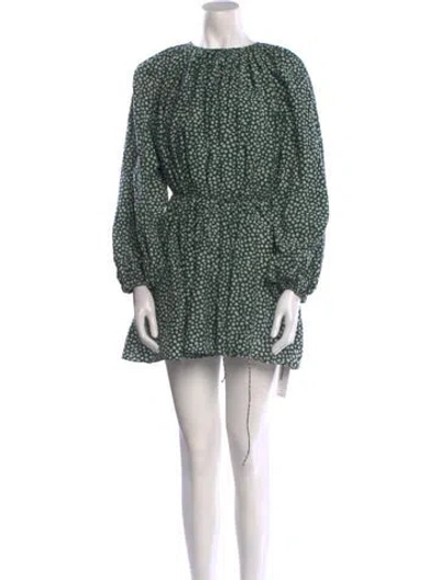 Pre-owned Matteau Printed Mini Dress In Green
