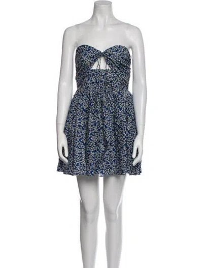 Pre-owned Matteau Printed Mini Dress W/ Tags In Blue