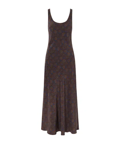 Matteau Printed Silk-crepe Maxi Dress In Brown