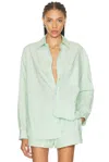Matteau Relaxed Button Down Top In Green