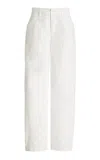 Matteau High-rise Stretch-cotton Pants In White