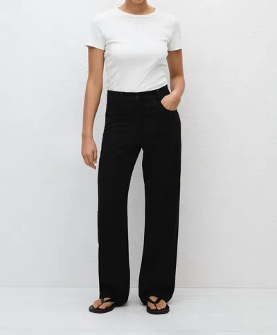 Matteau Relaxed Crepe Straight Cut Pant In Black