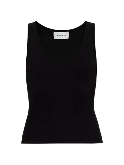 Matteau Ribbed Tank Top In Black