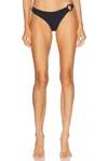Shop Matteau Ring Brief Bikini Bottom In Black Crinkle