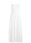 Matteau Gathered Organic Cotton-poplin Midi Dress In White