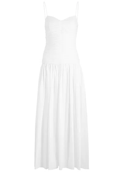Matteau Ruched Cotton Maxi Dress In White