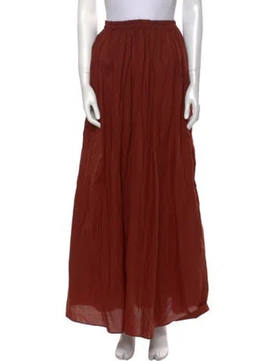 Pre-owned Matteau Ruffle Embellishment Long Skirt In Brown