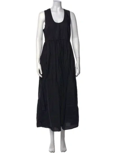 Pre-owned Matteau Scoop Neck Long Dress In Blue