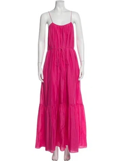 Pre-owned Matteau Scoop Neck Long Dress In Pink