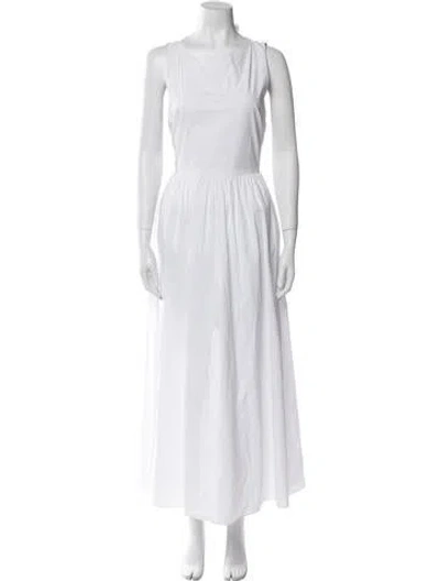 Pre-owned Matteau Scoop Neck Long Dress In White