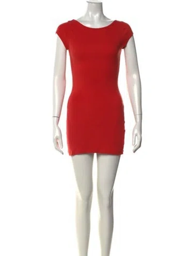 Pre-owned Matteau Scoop Neck Mini Dress In Red