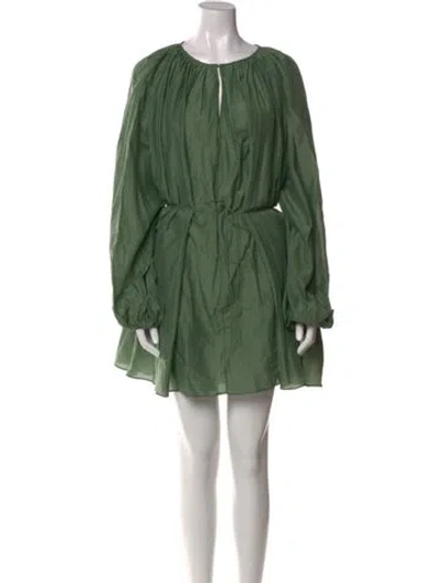 Pre-owned Matteau Scoop Neck Mini Dress W/ Tags In Green