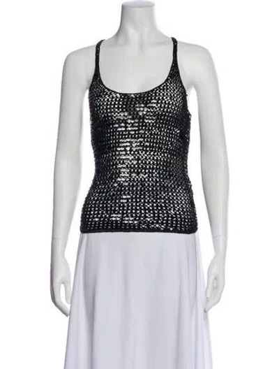 Pre-owned Matteau Scoop Neck Sleeveless Top In Black