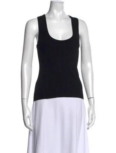 Pre-owned Matteau Scoop Neck Sleeveless Top In Black