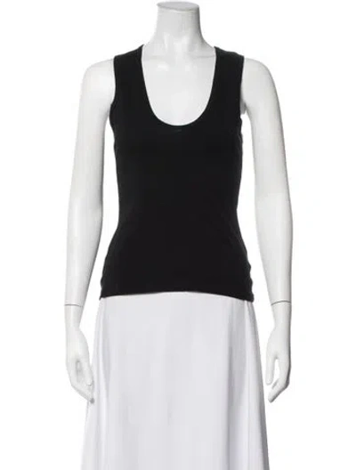 Pre-owned Matteau Scoop Neck Sleeveless Top In Black