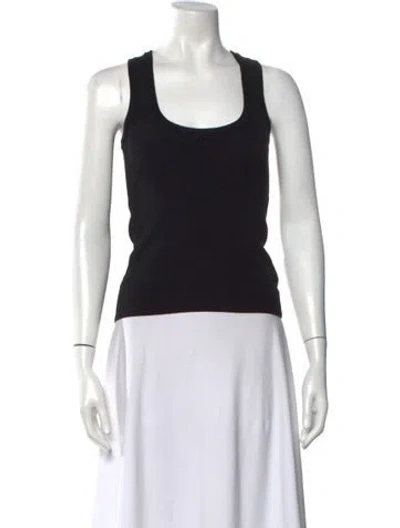 Pre-owned Matteau Scoop Neck Sleeveless Top In Black