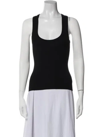 Pre-owned Matteau Scoop Neck Sleeveless Top In Black