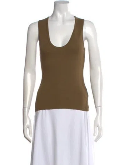 Pre-owned Matteau Scoop Neck Sleeveless Top In Neutrals