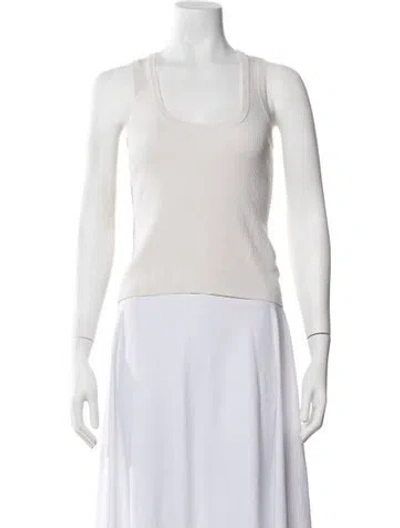 Pre-owned Matteau Scoop Neck Sleeveless Top In Neutrals