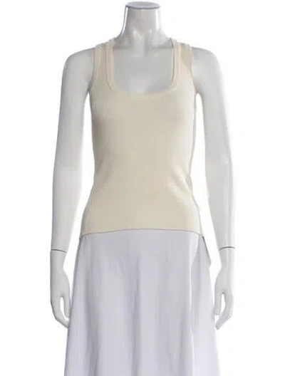 Pre-owned Matteau Scoop Neck Sleeveless Top In Neutrals