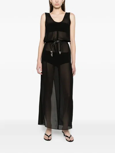 Matteau Sheer Overlay Dress In Black