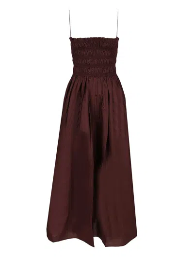 Matteau Shirred Bodice Dress Dresses Bordeaux In Burgundy