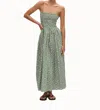 Matteau Shirred Bodice Dress In Vetiver In Green