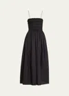 Matteau Shirred Bodice Maxi Dress In Black