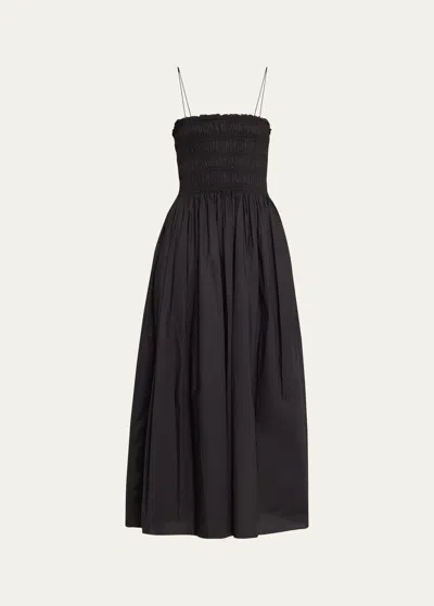 Matteau Shirred Bodice Maxi Dress In Black