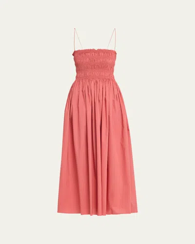 Matteau Shirred Bodice Maxi Dress In Pink